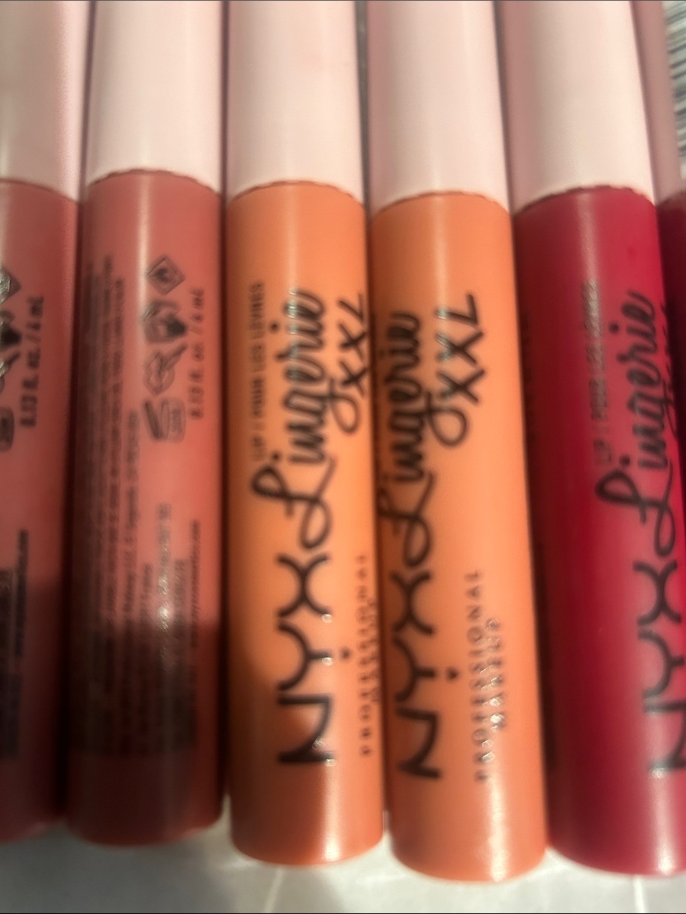 NYX Lip Lingerie XXL Liquid Lipstick Set - Mixed Pinks, Nudes & Reds. Lot of 12 - Picture 2 of 3